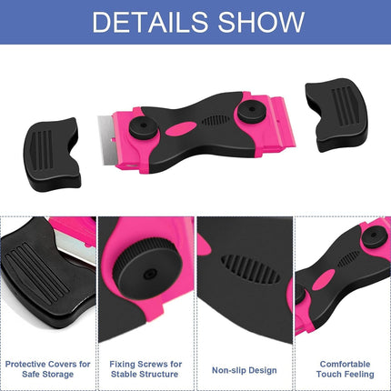 Razor Blade Scraper – Double Edged Tool with 10 Blades for Glass, Decals, Adhesive