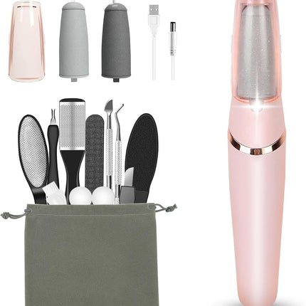 12-in-1 Electric Foot Callus Remover, Rechargeable Pedicure Kit for Dry Skin & Feet Care