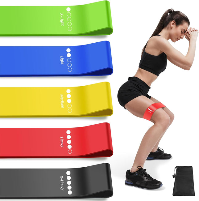 Resistance Bands Set with 5 Levels for Fitness, Yoga & Strength Training