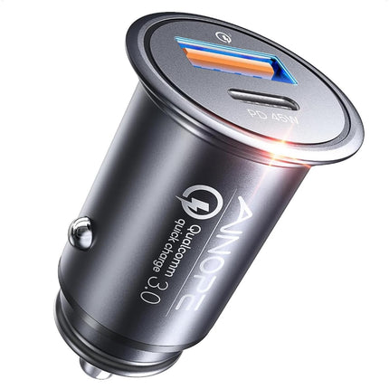 67.5W Car Charger, PD & QC Fast Charging USB-C Adapter for iPhone & Samsung