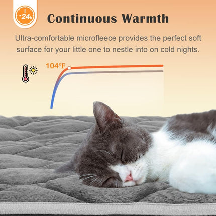 Self-Warming Cat & Dog Bed – Thermal Mat, 20"x16", Cozy Pet Crate Pad