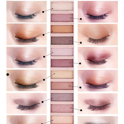 2-Pack 12-Color Nude Eyeshadow Palette – Matte, Shimmer & Glitter, Waterproof