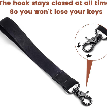 Black Wrist Lanyard Keychain Strap for Car Keys Men Women Key Holder
