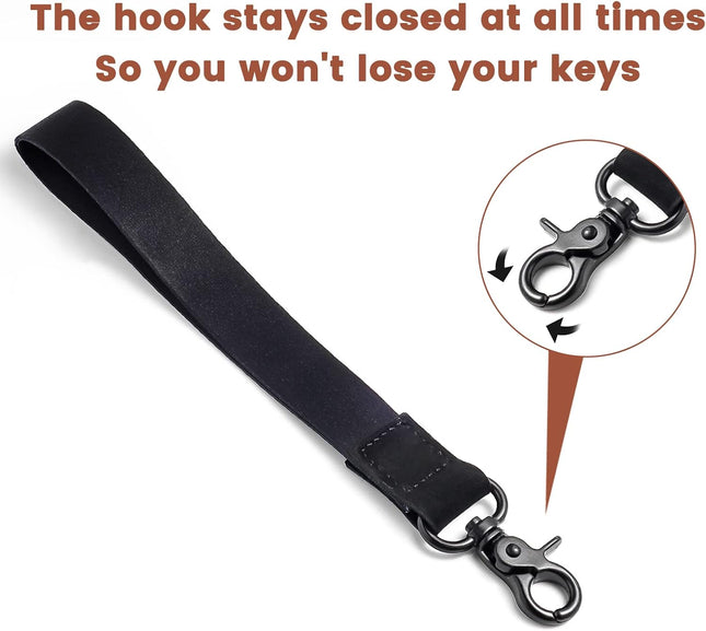 Black Wrist Lanyard Keychain Strap for Car Keys Men Women Key Holder