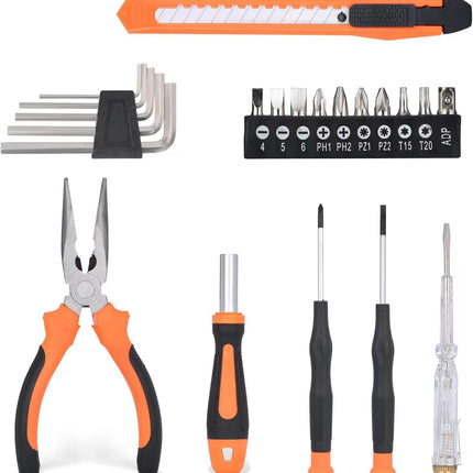 22pc Small Tool Kit with Toolbox for Household Repairs DIY & Garage Use