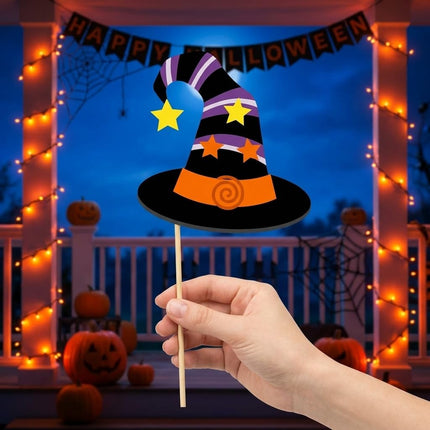 27-Piece Halloween Photo Booth Props, Spooky Party Decorations & Costume Accessories