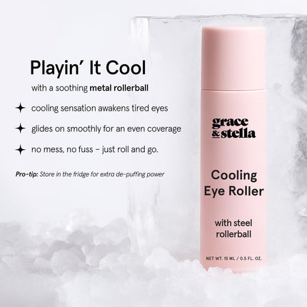 Under Eye Brightener with Cooling Rollerball – Ceramide & Caffeine Serum for Puffy Eyes (15ml)
