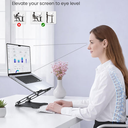 Portable Metal Laptop Stand with Cooling Design for Desk and Notebook