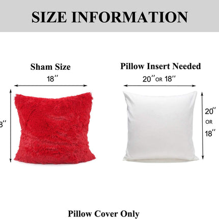 2-Piece Set of Christmas Decorative Faux Fur Throw Pillow Cases, Merino Style
