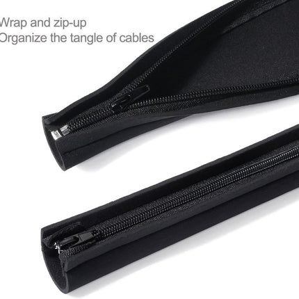 4-Pack Wire Hider Sleeve – 19–20" Flexible Cable Organizer for Electronics