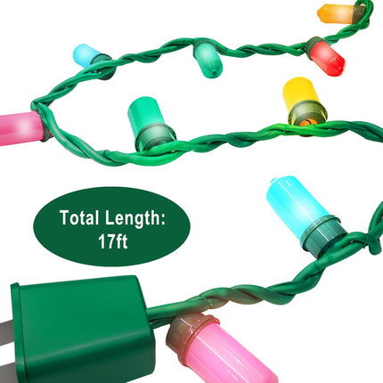 Christmas Giant Socket String Lights 17Ft, 10 Waterproof C26 Multicolor Bulbs
