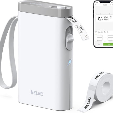 Wireless Bluetooth Label Printer with Tape – Mini Label Maker for Home & Office