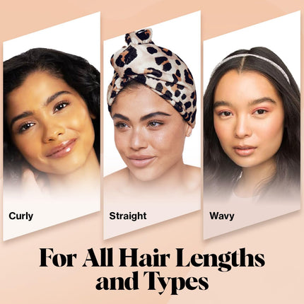 Microfiber Hair Towel Wrap for Women – Quick Dry, Anti-Frizz, Leopard