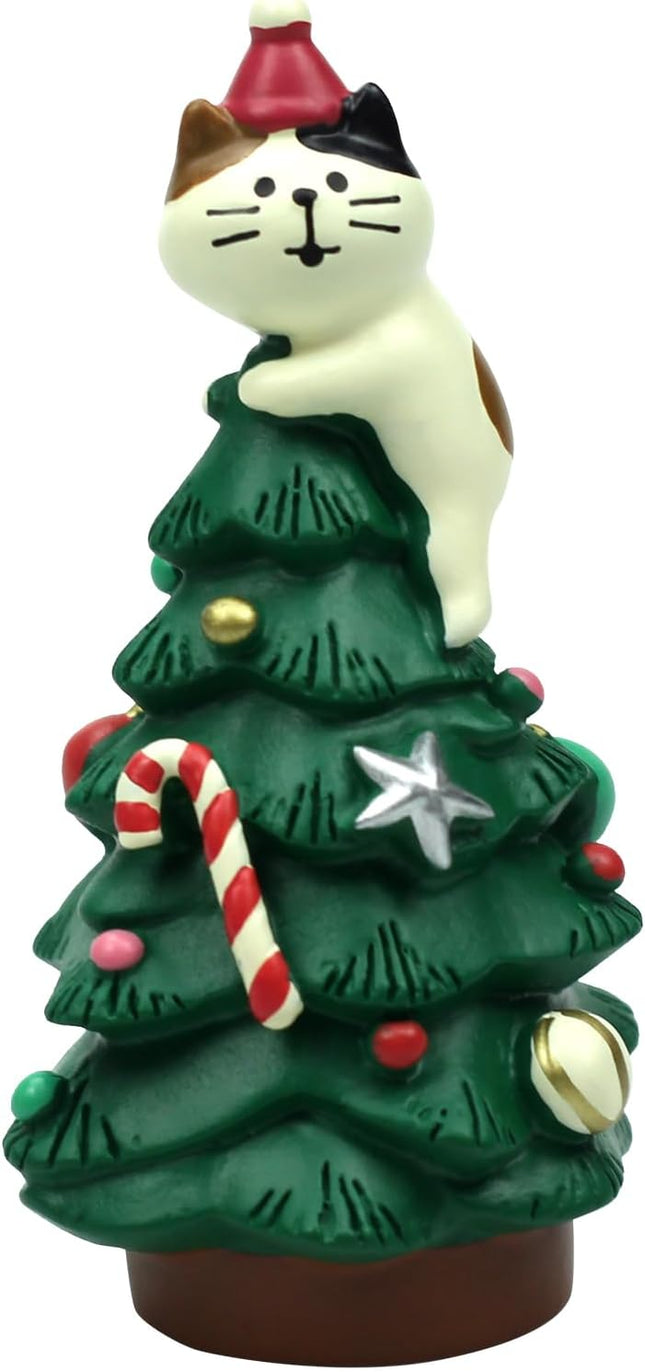 Mini Cat Xmas Tree – 3.3" Resin Christmas Decoration Perfect for Gifts