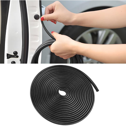 Car Door Edge Guards – 16Ft U-Shape Rubber Seal, Aluminum Weatherproof Trim (Black)