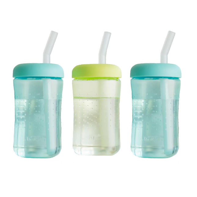 Squeeze & Sip Toddler Straw Cups – 3-Pack, 7oz, Silicone Straw, 6+ Months