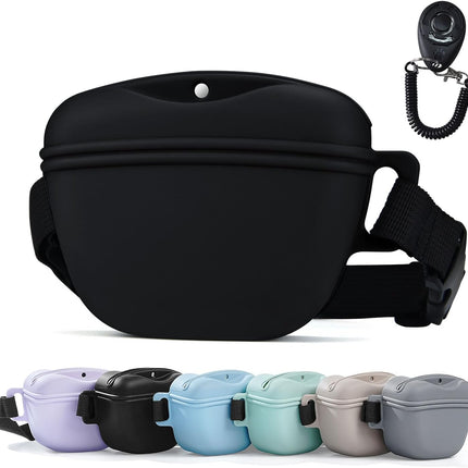 Pet Training Snack Pouch with Clicker 2.0 – Magnetic Closure & Silicone Belt for Treats