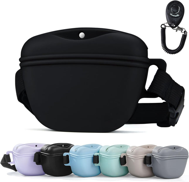 Pet Training Snack Pouch with Clicker 2.0 – Magnetic Closure & Silicone Belt for Treats