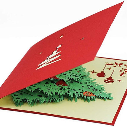 Christmas Pop-Up Card 3D Tree – Laser Cut Greeting Card with Envelope, Pack of 1