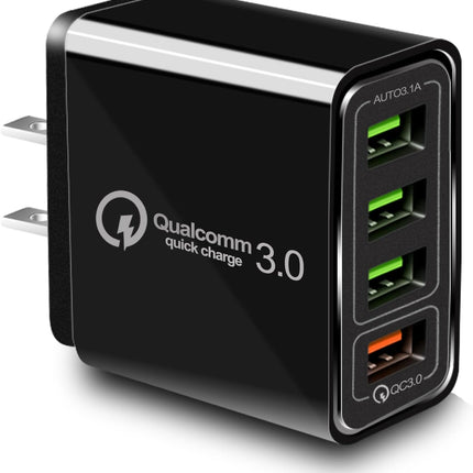 USB Wall Charger 40W 4-Port – LED Fast Charging Block for Phones & Devices