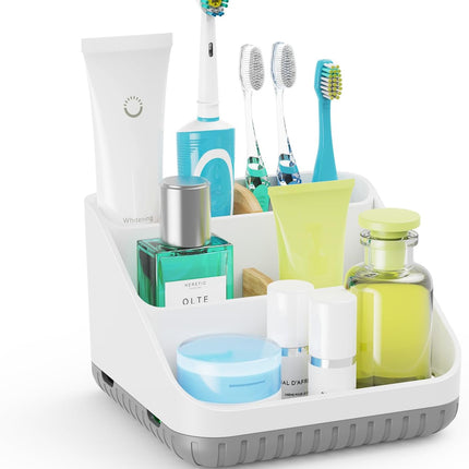 Bathroom Toothbrush Holder – 6-Slot Countertop Organizer for Family
