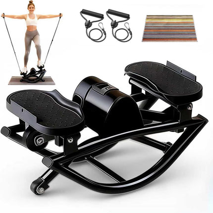 Rock Stepper Exercise Machine with Resistance Bands Digital Counter 250LB