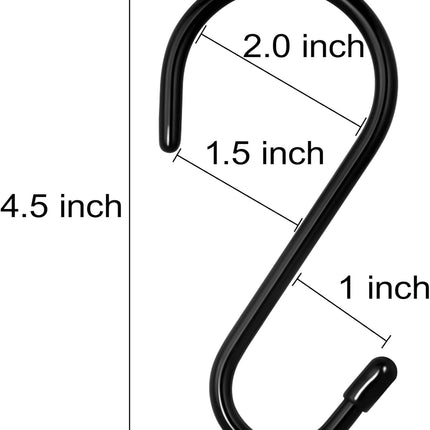 12-Pack 4.5" Vinyl Coated S Hooks – Heavy Duty for Closet, Kitchen & Garage