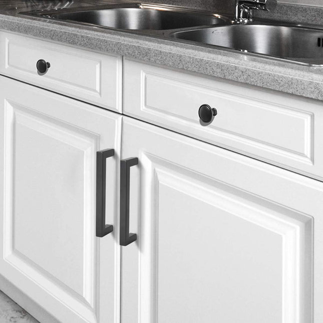 6 Pack Matte Black Cabinet Handles 5in Kitchen Drawer Dresser Pulls Stainless