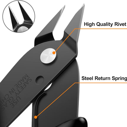 2-Pack Side Cutting Pliers – Small Wire Cutter for Jewelry, 3D Print, Plastic Models