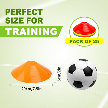 Football Training Cones 25/50/100Pcs with Carry Bag for Indoor Outdoor