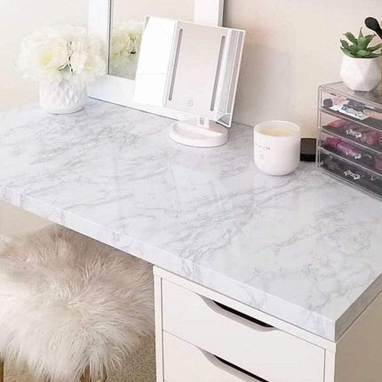 Peel-and-Stick Marble Contact Paper – Kitchen, Furniture, Wall, White/Grey