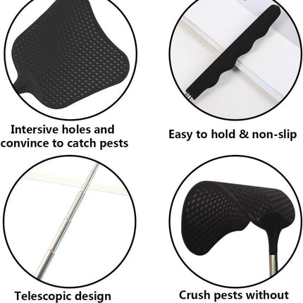 Telescopic Fly Swatters – 2 Pack, Heavy Duty Plastic with Stainless Handle
