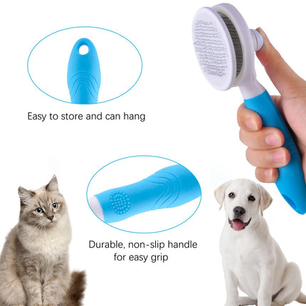 Self-Cleaning Cat & Dog Brush – Deshedding, Massaging Tool for Long & Short Haired Pets
