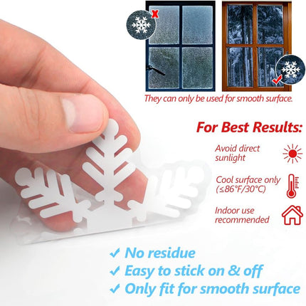 135Pcs Holiday Window Clings – Christmas Snowflake Stickers for Home & Party
