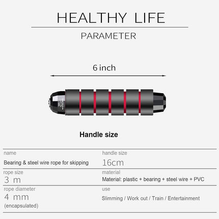Jump Rope with Ball Bearings and Foam Handles for Aerobic Exercise