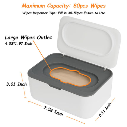 Baby & Adult Wipe Dispenser – Seposeve, Keeps Wipes Clean, Grey