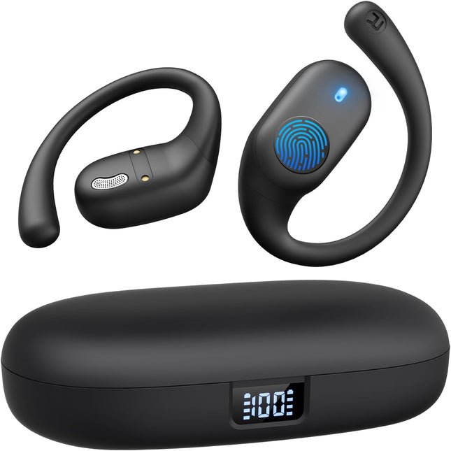 Bluetooth Open Ear Headphones – IP54 Waterproof, 36H Playtime for Sports & Workout