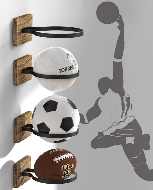 Wall Mount Basketball Holder – Display Rack for Autograph Basketball, Football & Sports Balls