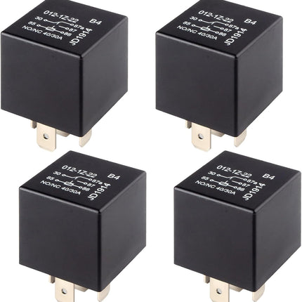 4PCS 5-Pin 40A Waterproof 12V Automotive Relays, Starter Relay Switch for Cars