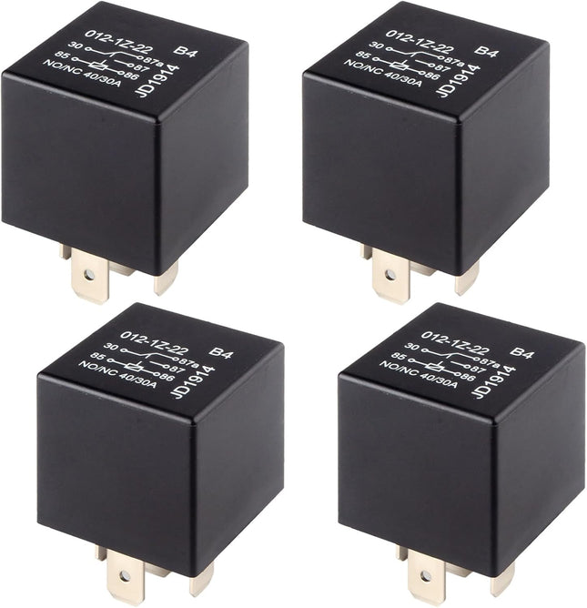 4PCS 5-Pin 40A Waterproof 12V Automotive Relays, Starter Relay Switch for Cars