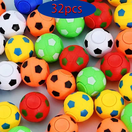 32 PCS Mini Soccer Ball Fidget Spinners – Rotatable Stress Toys for Kids