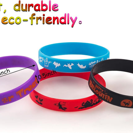 30-Piece Halloween Rubber Bracelets for Kids, Silicone Wristbands Party Favors