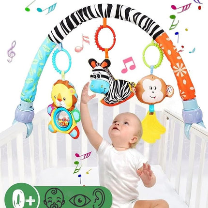 Baby Stroller & Car Seat Arch Toys – Adjustable Hanging Toy Bar Zebra