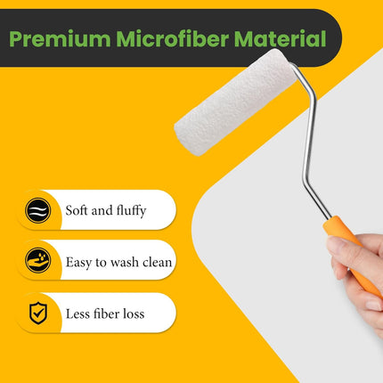 24 Paint Roller Covers – 4 Inch, 6mm Microfiber for Painting Walls, Cabinets & Trim