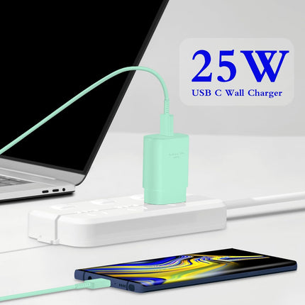 2-Pack 25W USB-C Chargers with 6ft Cable – Fast Charge for iPhone & Galaxy
