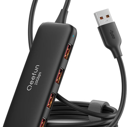 10Gbps USB 3.2 Hub 4 Port USB A Splitter with 4FT Cable for PC Laptop