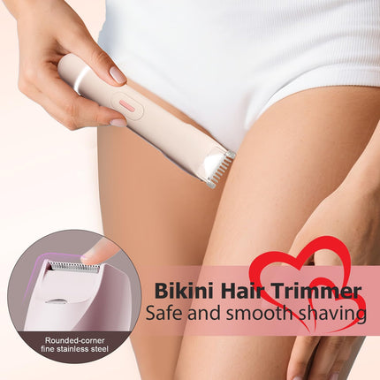2-in-1 Women’s Bikini Trimmer – LED Electric, Rechargeable & Waterproof