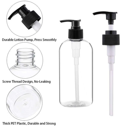 4 Pack 16oz 500ml Plastic Pump Bottles Clear BPA Free Shampoo Lotion Dispenser