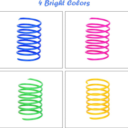 100 Pack Colorful Spiral Spring Cat Toys for Kittens Interactive Play