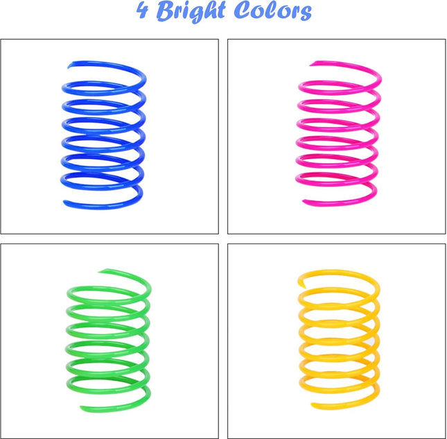 100 Pack Colorful Spiral Spring Cat Toys for Kittens Interactive Play